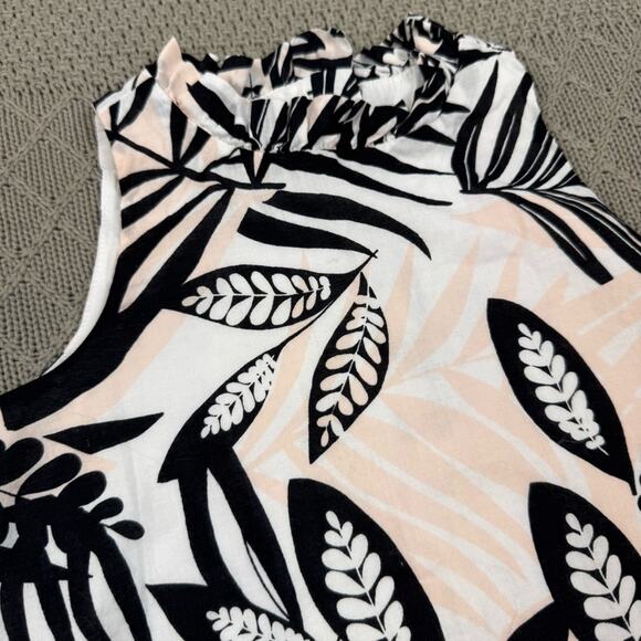 Janie & Jack Floral Sleeveless Dress in Black, Blush and Cream Leaf Pattern ~ 4 - Picture 2 of 15